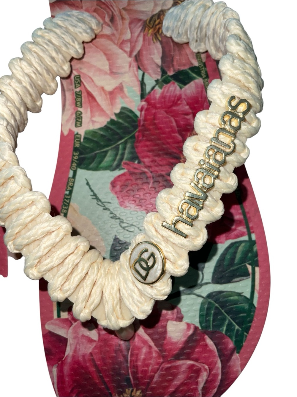 Dolce & Gabbana x Havaianas Rosa Ballet Floral Flip Flops 7/8 - Picture 3 of 8